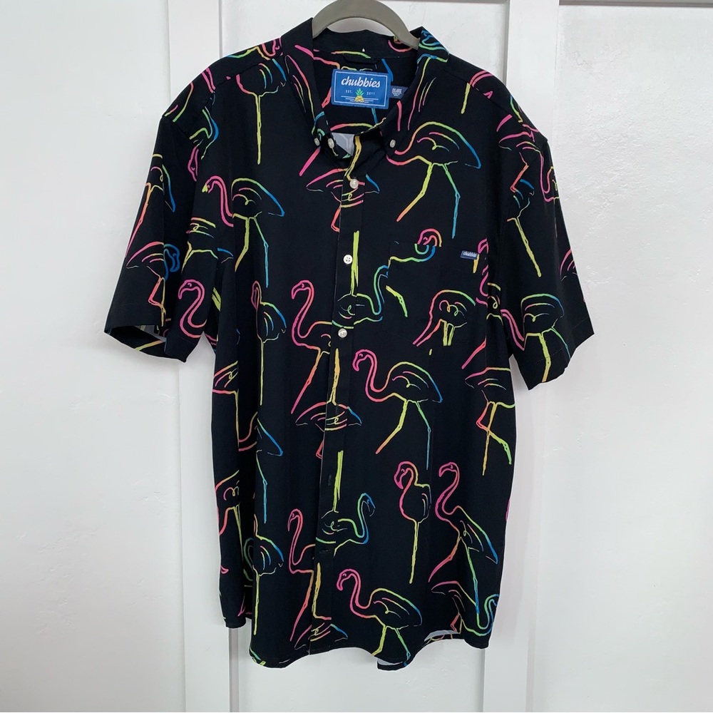 Chubbies Black and Pink Casual Button Down Shirt
